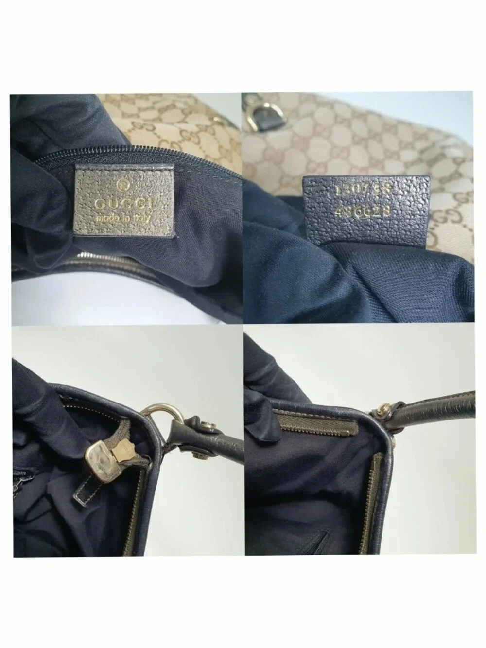 Authentic Gucci GG Canvas Hobo Bag Monogram Shoulder Bag - Picture 7 of 10